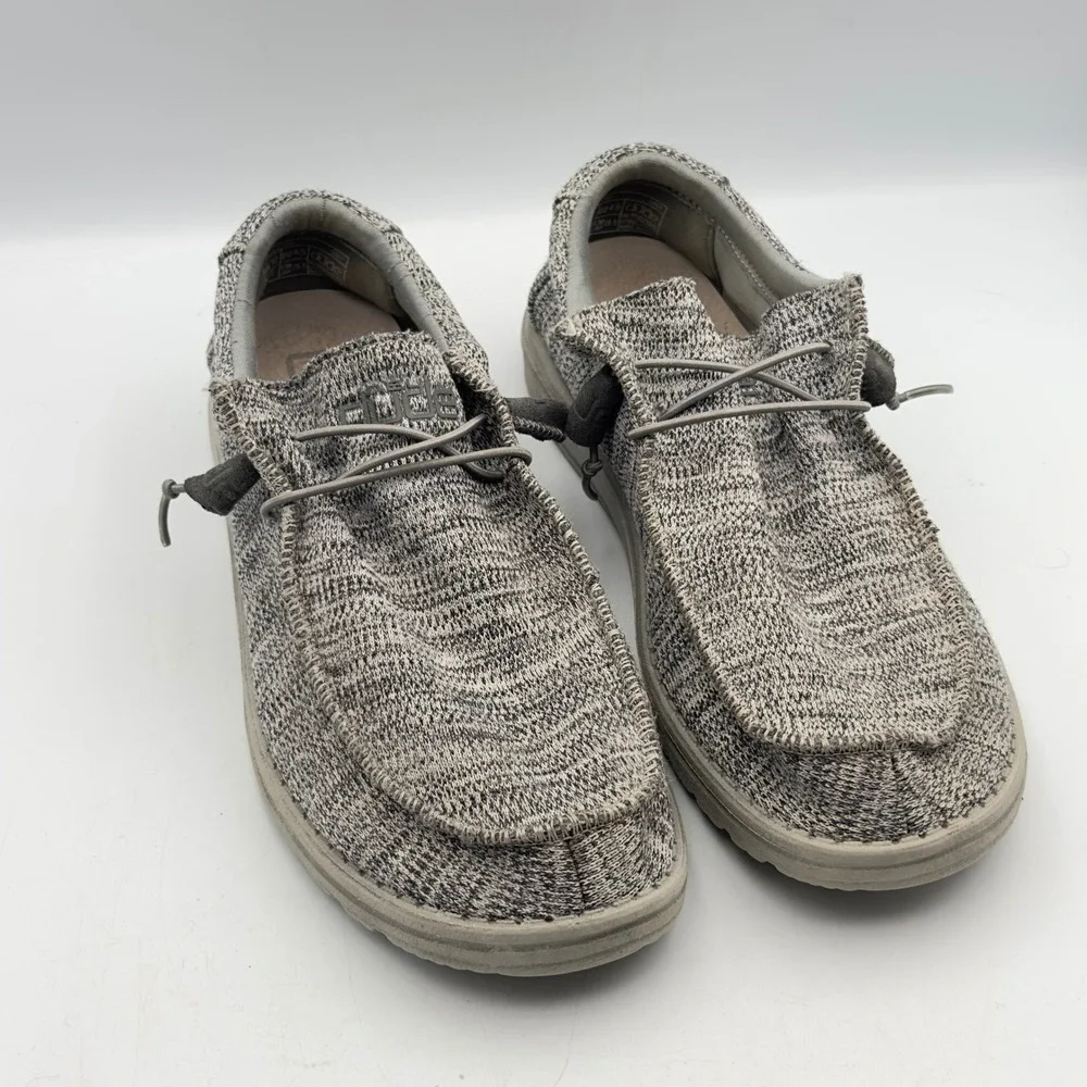 Hey Dude Wally B Sox Men 12 Grey Marl Knit Lightweight Slip On Loafers 111033000